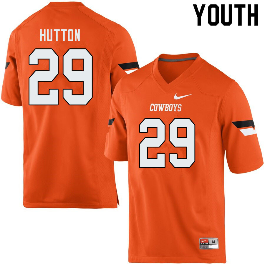 Youth #29 Tom Hutton Oklahoma State Cowboys College Football Jerseys Sale-Orange